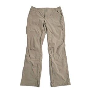 Columbia Womens 10 Saturday Trail Pants Beige Khaki Roll Up Cargo Hiking Nylon
